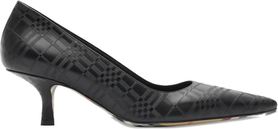 Burberry Geruite leren Dame low-top pumps Zwart