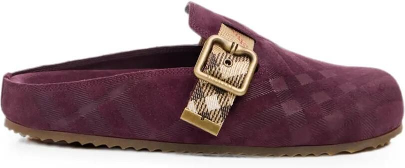 Burberry Geruite muiltjes met gespsluiting Paars