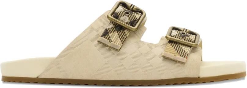 Burberry Geruite sandalen met bandje Beige