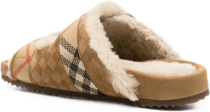 Burberry Geruite sandalen met gespsluiting Bruin