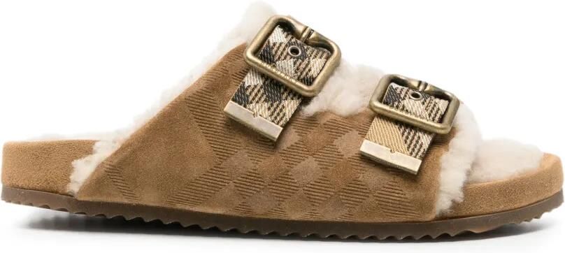 Burberry Geruite sandalen met gespsluiting Bruin - Foto 4