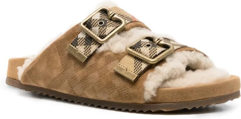 Burberry Geruite sandalen met gespsluiting Bruin - Foto 3