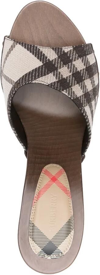 Burberry Geruite sandalen met studs Beige - Foto 4