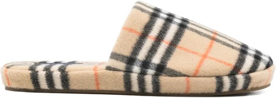 Burberry Geruite slippers Beige