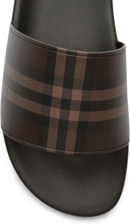 Burberry Geruite slippers Bruin - Foto 3