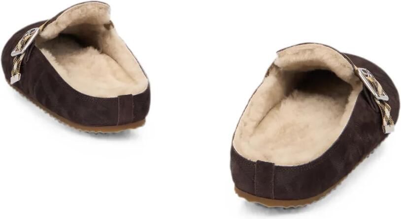 Burberry Geruite slippers met lammy voering Bruin - Foto 2