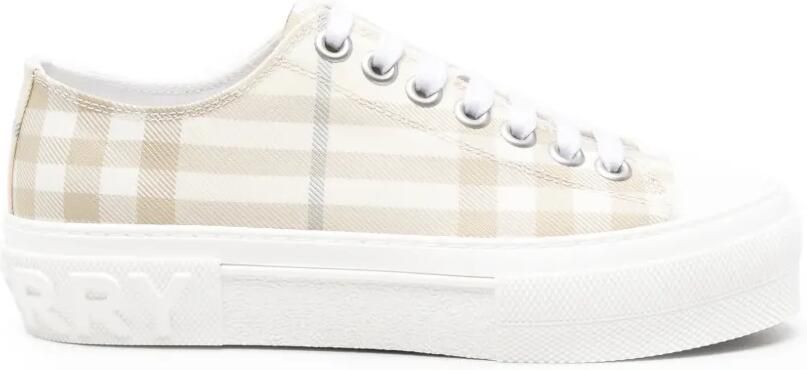 Burberry Geruite sneakers met plateauzool Beige