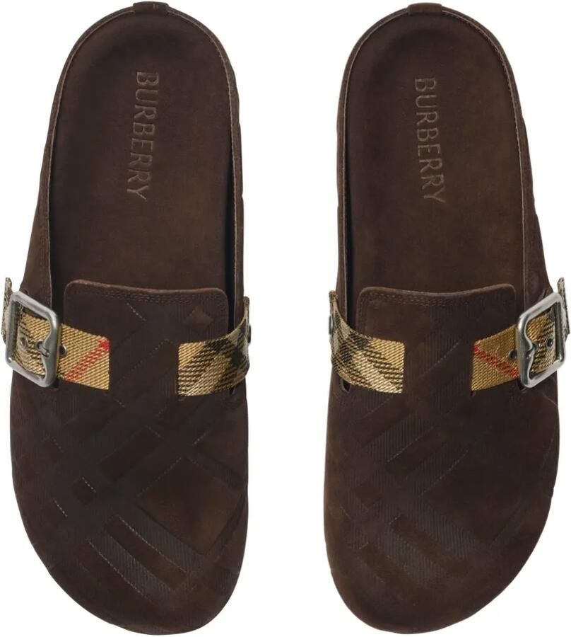 Burberry Geruite suède urchin klompen Bruin - Foto 2
