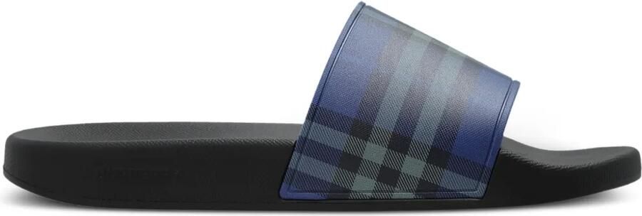 Burberry Geruite teenslippers Blauw - Foto 4