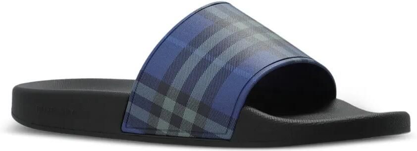 Burberry Geruite teenslippers Blauw - Foto 5