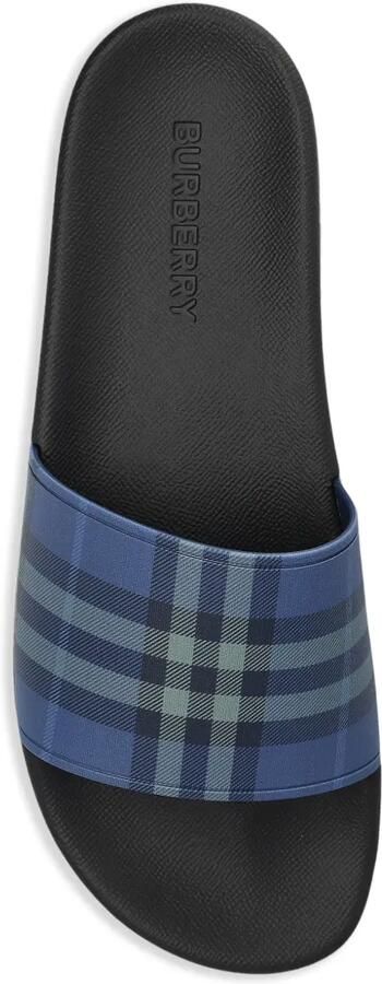 Burberry Geruite teenslippers Blauw - Foto 3
