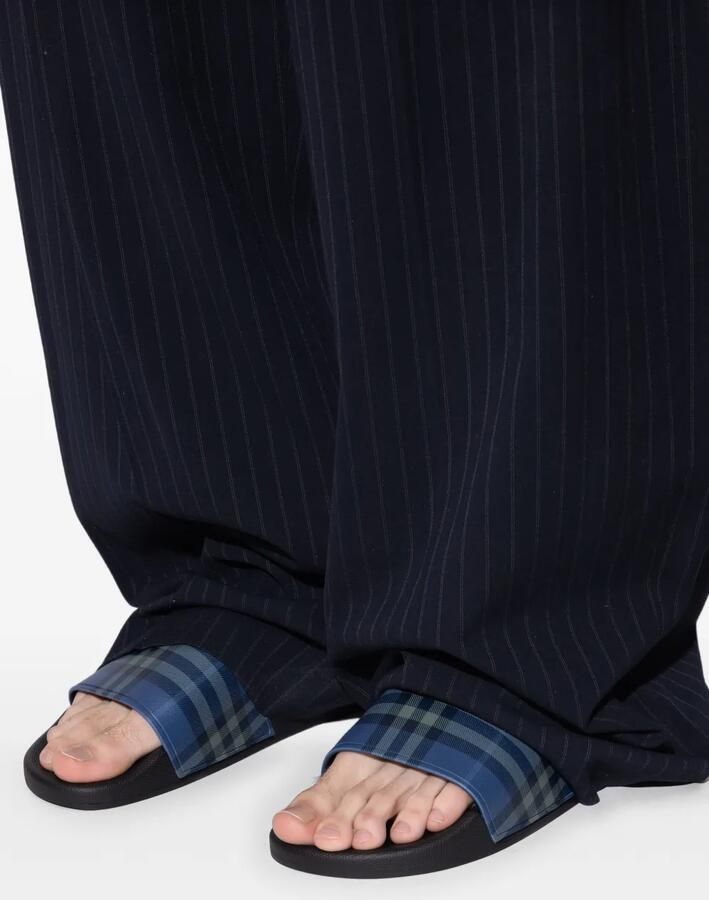 Burberry Geruite teenslippers Blauw - Foto 2