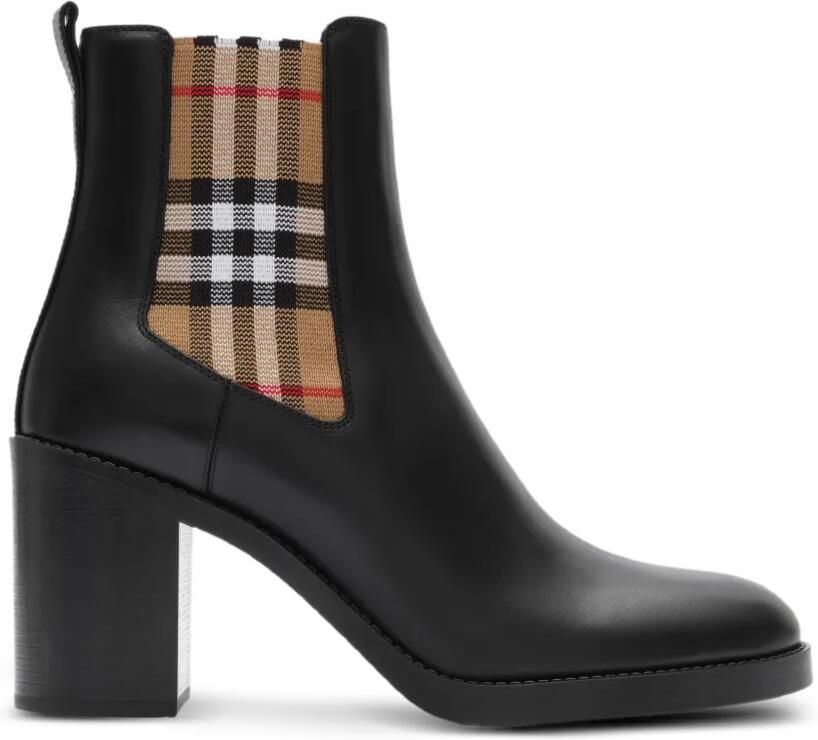 Burberry Hampstead leren laarzen met hak Zwart
