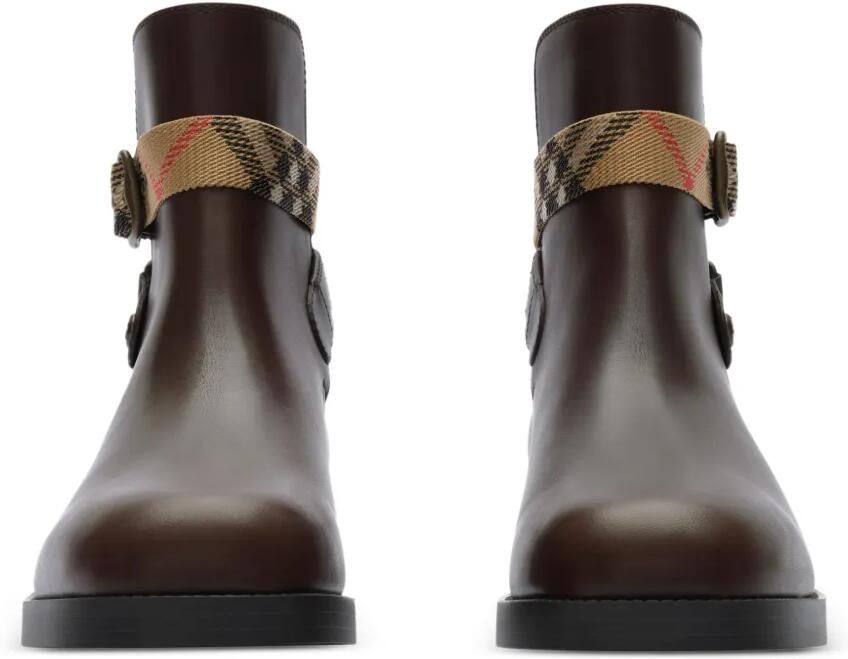 Burberry Huntley leren laarzen Bruin - Foto 4
