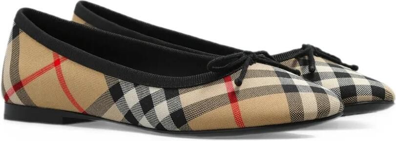 Burberry Kids Check bow ballet flats Beige