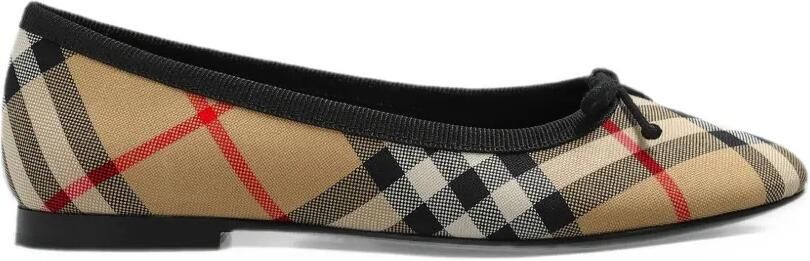 Burberry Kids Check bow ballet flats Beige - Foto 4