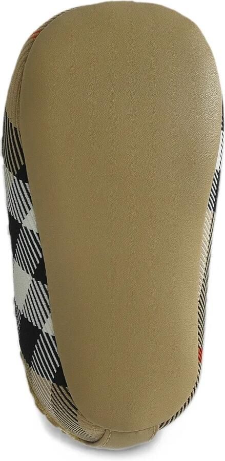 Burberry Kids Check logo-embossed pre-walkers Beige - Foto 3