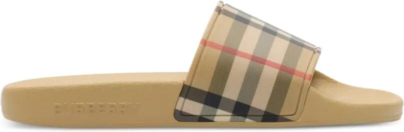Burberry Kids Check slippers Beige