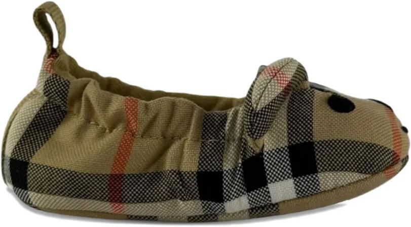 Burberry Kids Geruite babyschoentjes Beige