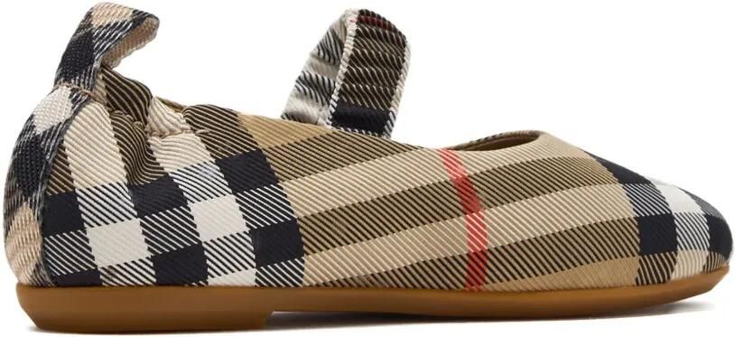 Burberry Kids Geruite ballerina's met bandje Bruin - Foto 4