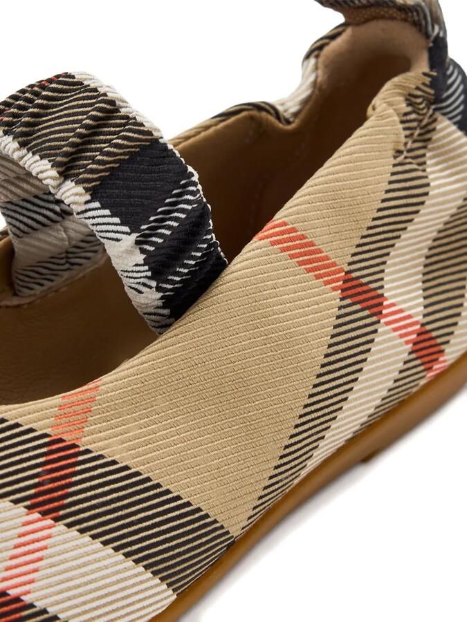 Burberry Kids Geruite ballerina's met bandje Bruin - Foto 2