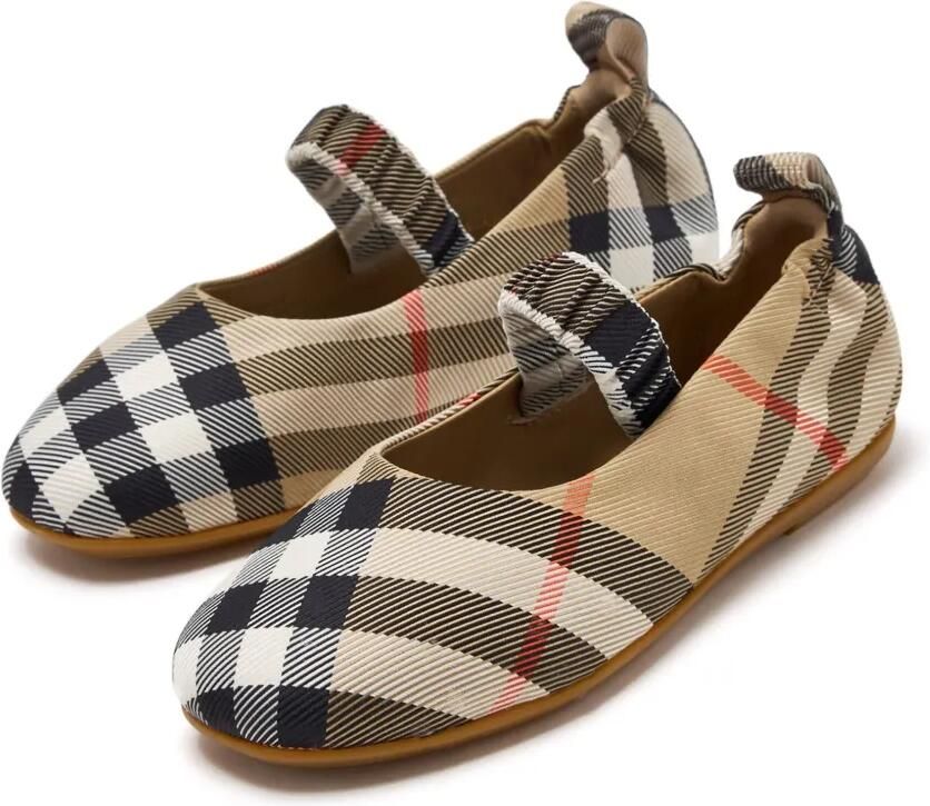 Burberry Kids Geruite ballerina's met bandje Bruin - Foto 3