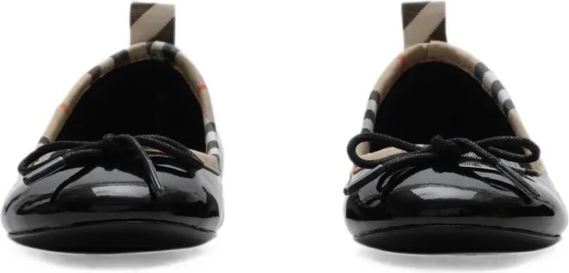 Burberry Kids Geruite ballerina's Zwart