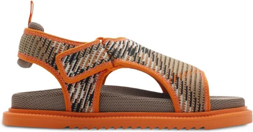 Burberry Kids Geruite gebreide sandalen Beige