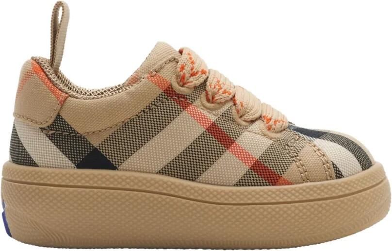 Burberry Kids Geruite katoenen sneakers Beige