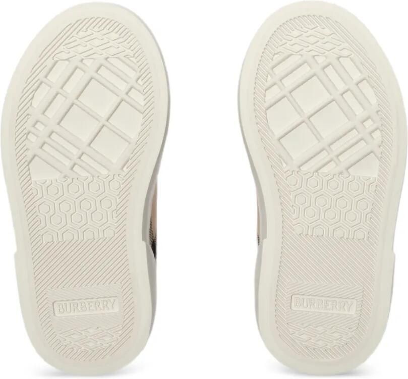 Burberry Kids Geruite leren sneakers Beige - Foto 3