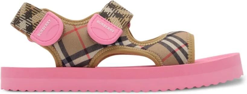 Burberry Kids Geruite sandalen Beige