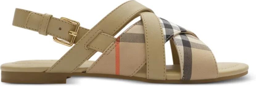 Burberry Kids Geruite sandalen Beige