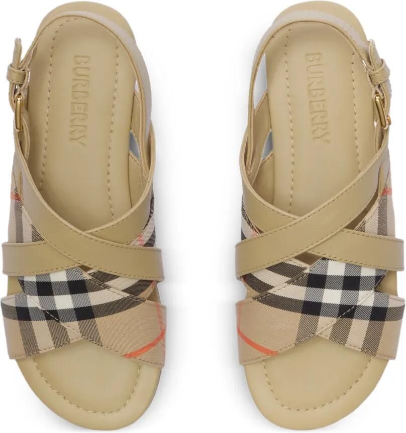 Burberry Kids Geruite sandalen Beige - Foto 3