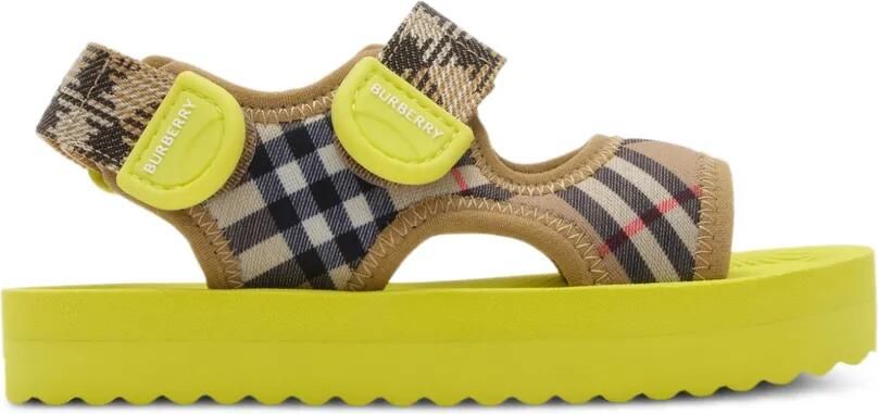 Burberry Kids Geruite sandalen Geel