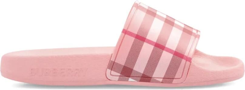 Burberry Kids Geruite slippers Roze - Foto 3