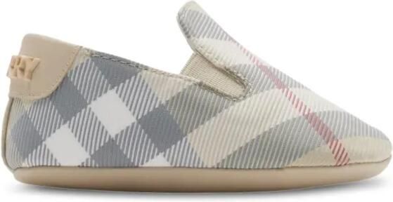 Burberry Kids Geruite slofjes Beige
