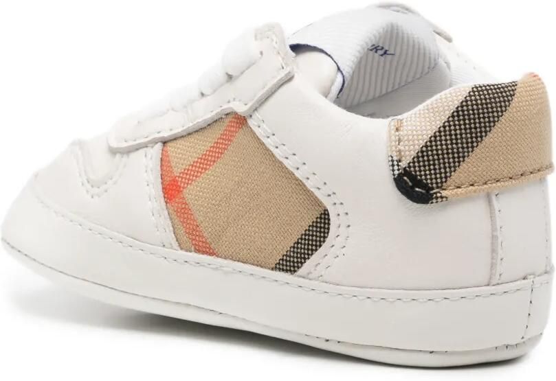 Burberry Kids Leren sneakers met geruit vlak Wit - Foto 2