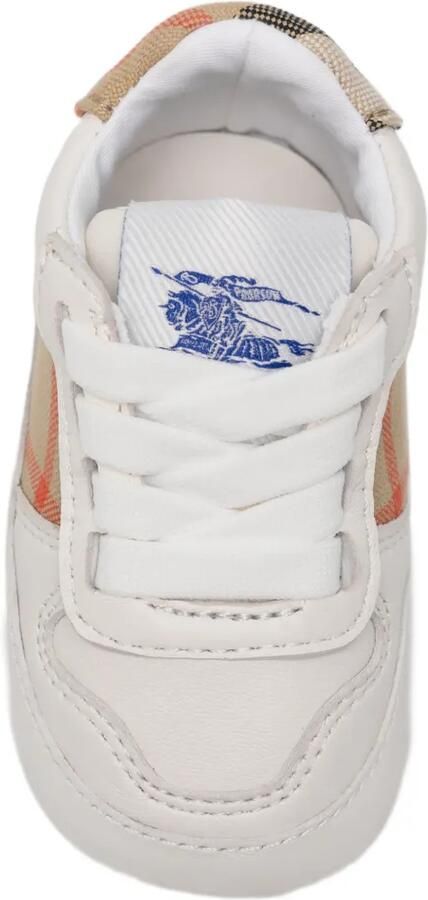 Burberry Kids Leren sneakers met geruit vlak Wit - Foto 3