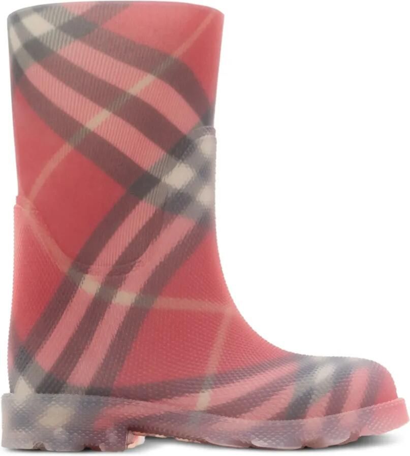Burberry Kids Marsh geruite regenlaarzen POPPY