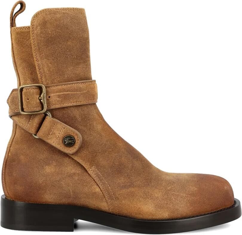 Burberry Ledger gewaxte suède laarzen Bruin