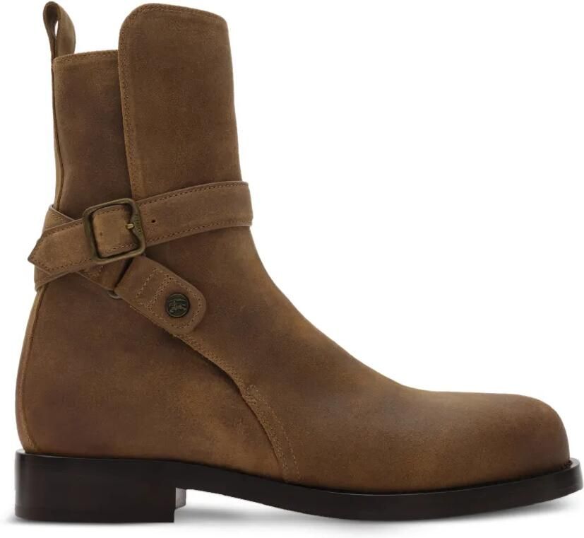 Burberry Ledger gewaxte suède laarzen Bruin