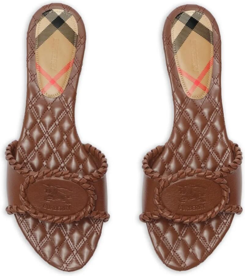 Burberry Leren Knight Stamp sandalen Bruin - Foto 2