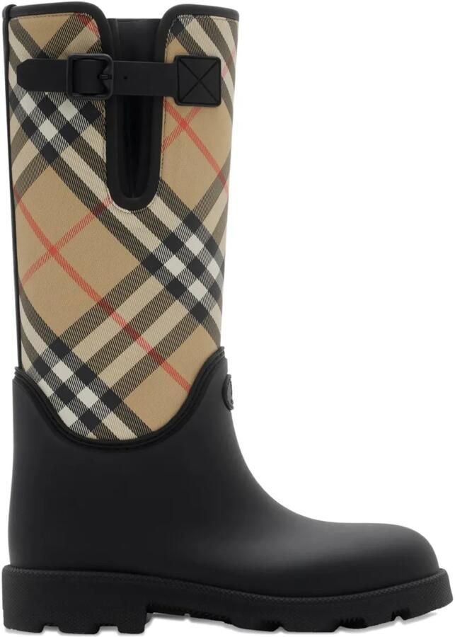 Burberry Marsh Stamp laarzen met geruit vlak Zwart
