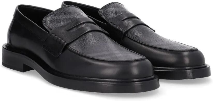 Burberry Pembroke geruite leren loafers Zwart - Foto 3