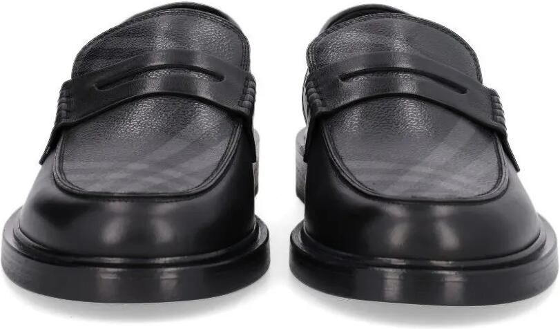 Burberry Pembroke geruite leren loafers Zwart - Foto 2