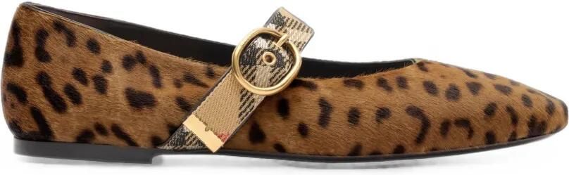 Burberry Robin ballerina's met luipaard-print Bruin