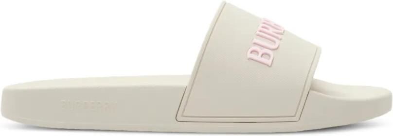 Burberry Slippers met logo Beige