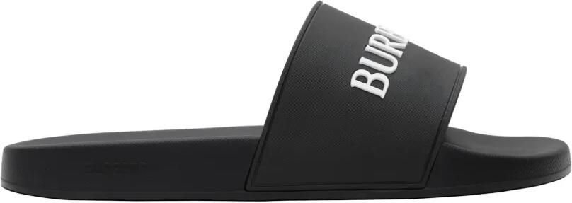 Burberry Slippers met logo Zwart