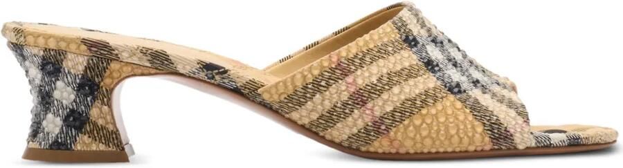 Burberry Sloane sandalen met stras en hak Beige