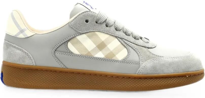 Burberry Sneakers met suède afwerking en geruit vlak Grijs